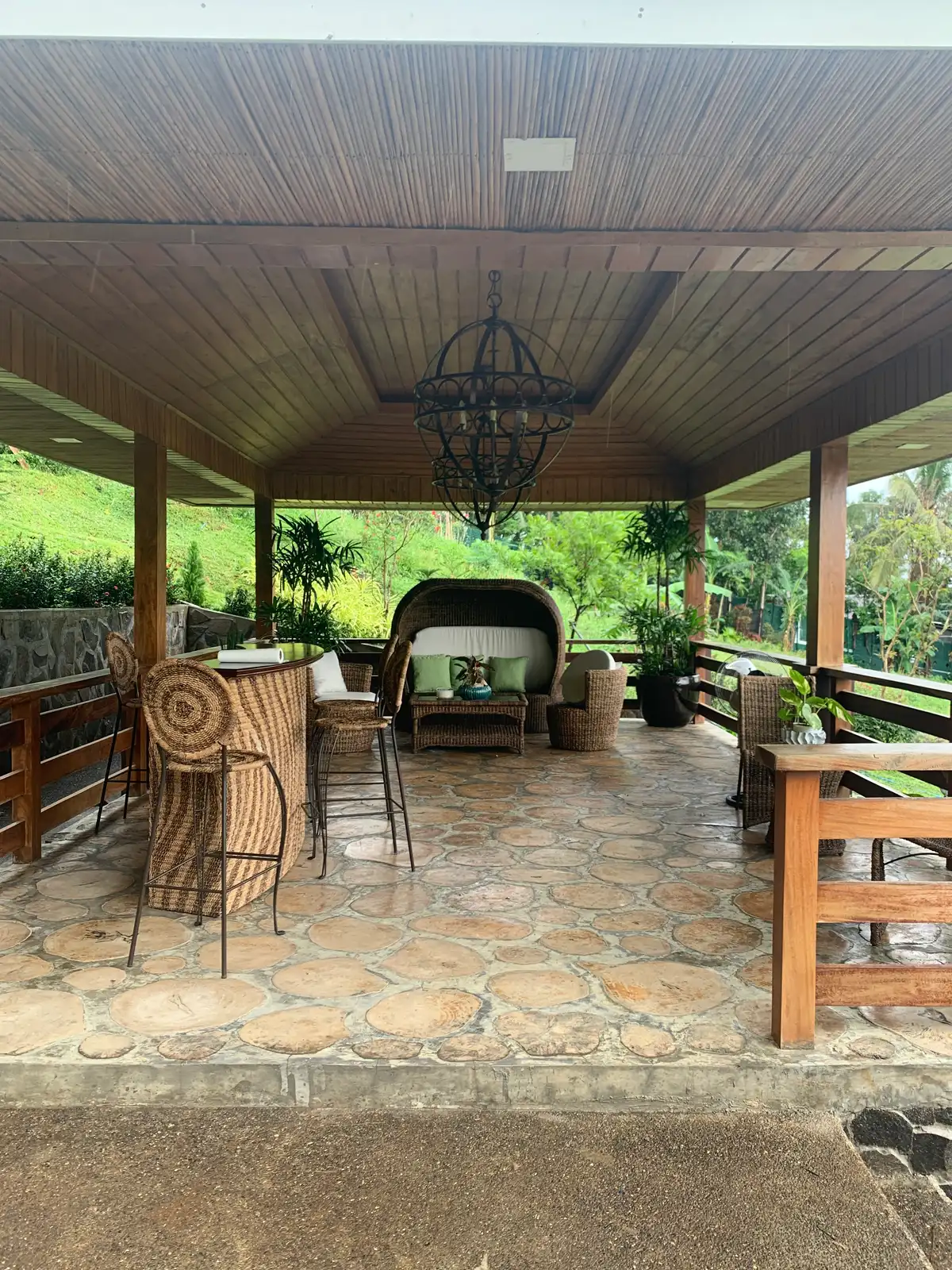 Outdoor lounge pavilion and planting, a resort project in San Pablo, Laguna