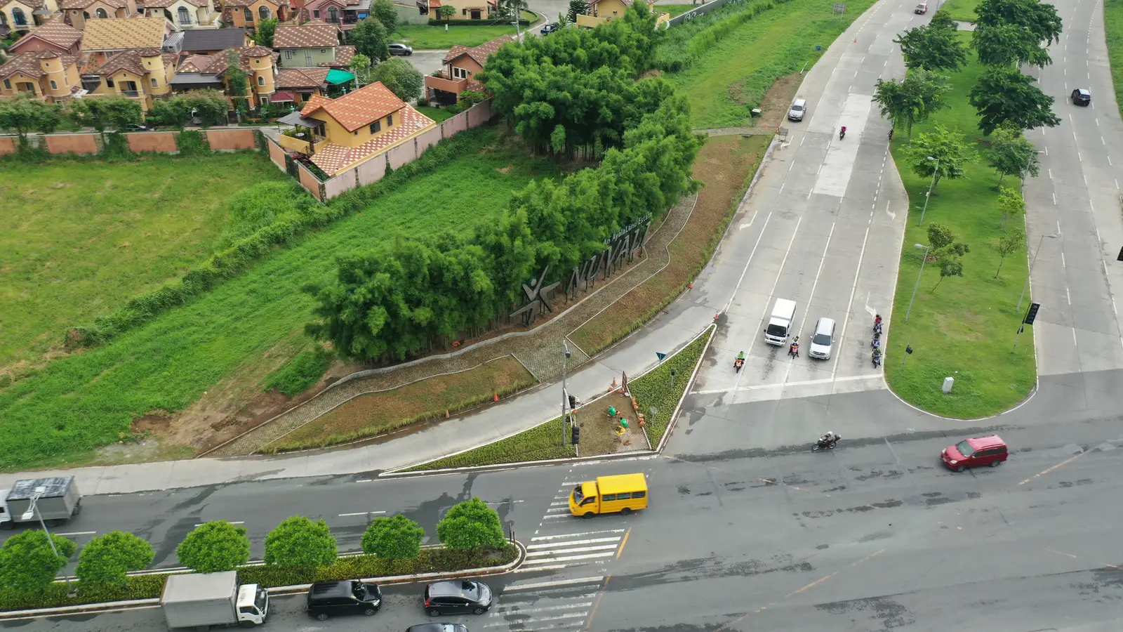 Aerial view of a master-planned corporate gateway landscape layout, Nuvali, Laguna